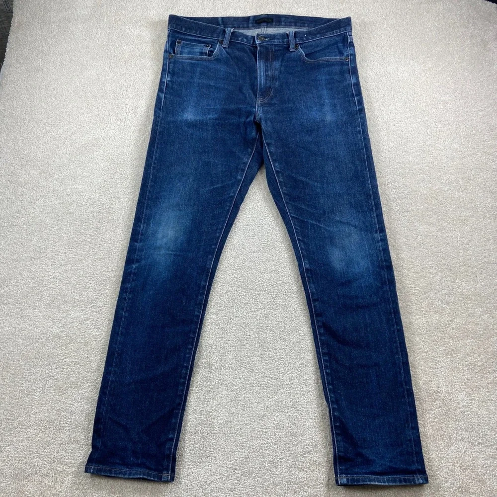 Uniqlo Jeans Mens 34x32 (Fits 36x31) Slim Fit Stretch Selvedge Detail 321-461579